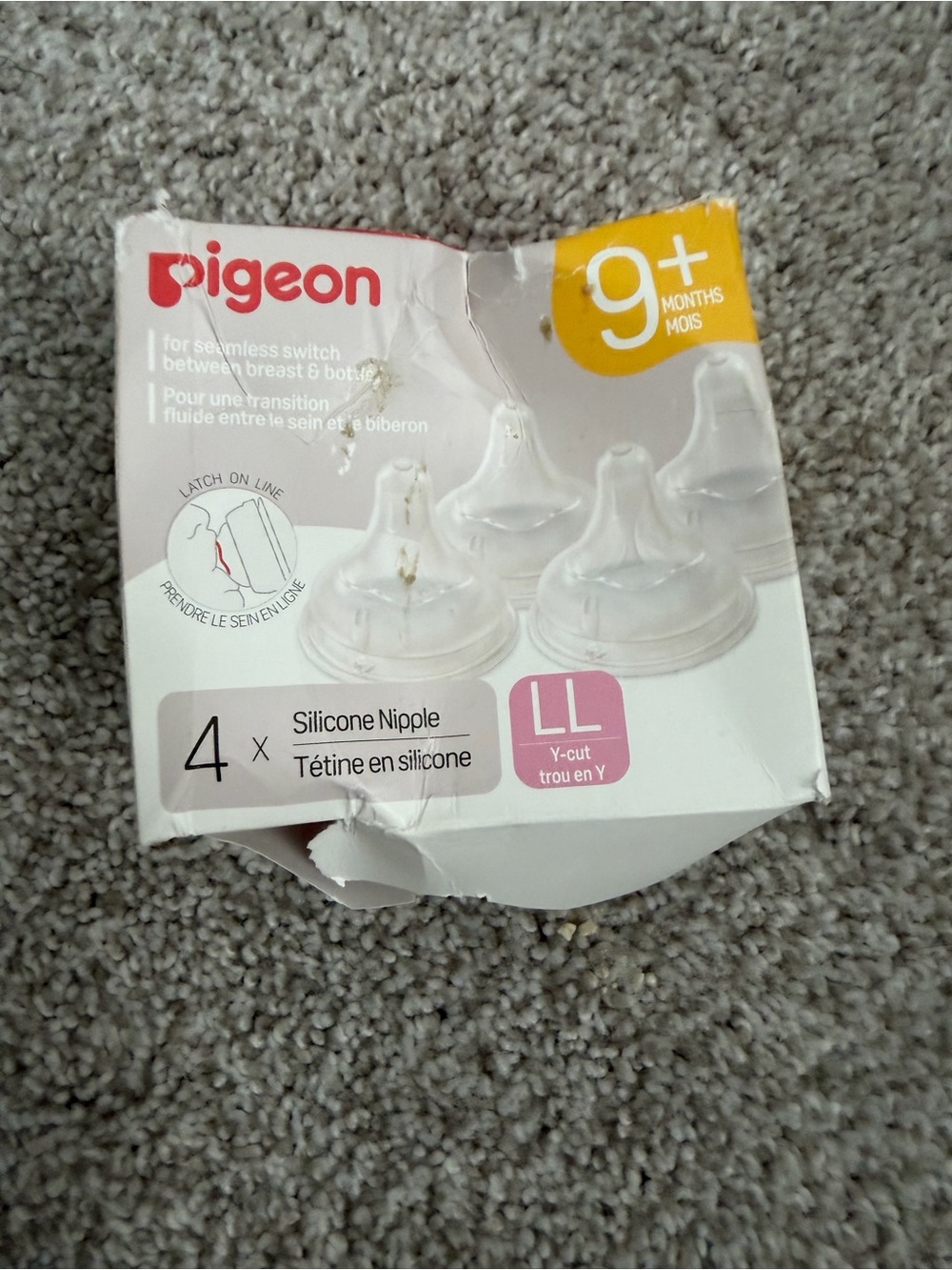 Pigeon Silicone Nipple, size LL, 9+ months